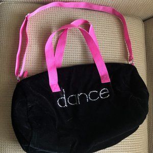 Totally me Black Velvet and Pink Dance Duffle Bag.